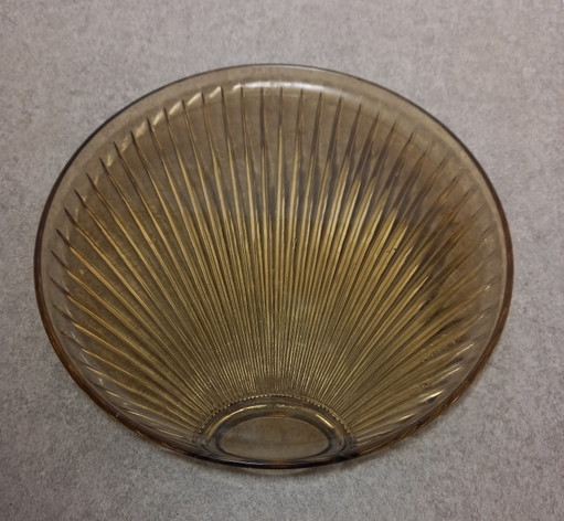 Art Deco Smoked Glass Bowl