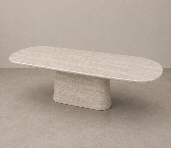 Solid oval travertine dining table, natural stone table, NDONI Natursteine, Beige, Minimalisme (photo 3 of 8)