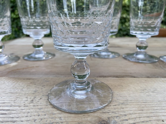 Image 1 of 6x 19. Jahrhundert Weingläser Hand-Cut Französisch