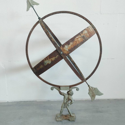 Vintage/Antique Patinated Sundial/Sun Clock Armillary Garden Decoration