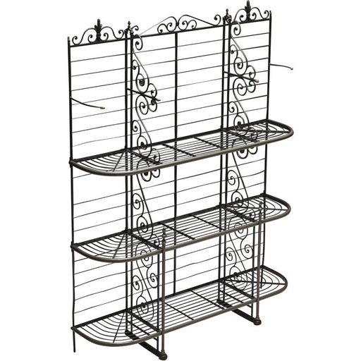 Vintage wrought iron bakery rack, 1920s