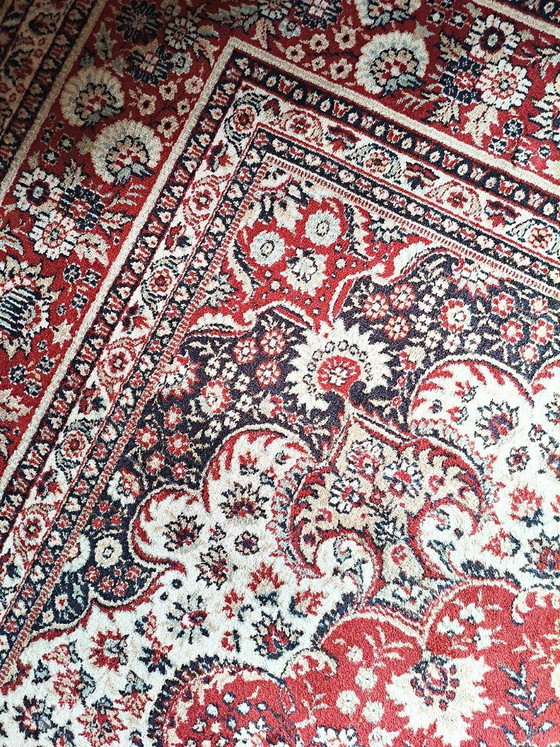 Image 1 of Groot vintage tapijt van puur wol met Perzisch dessin, 240x340 cm, gemaakt in Frankrijk.