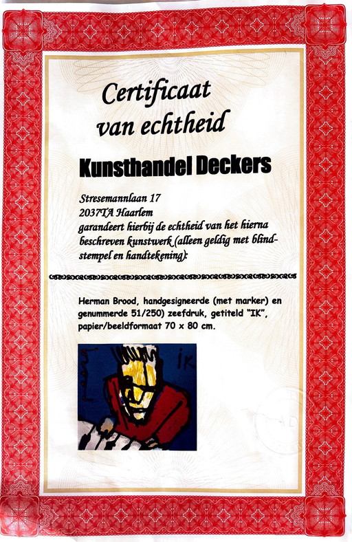 Herman Brood IK Piano - Sérigraphie originale