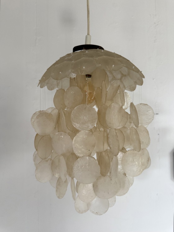 Image 1 of Vintage Capiz shell pendant lamp, Honsel ‘70