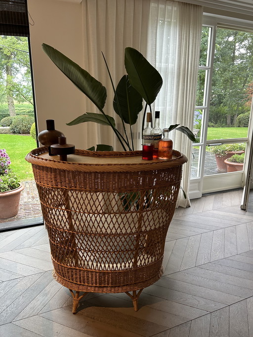 Vintage rotan bar 