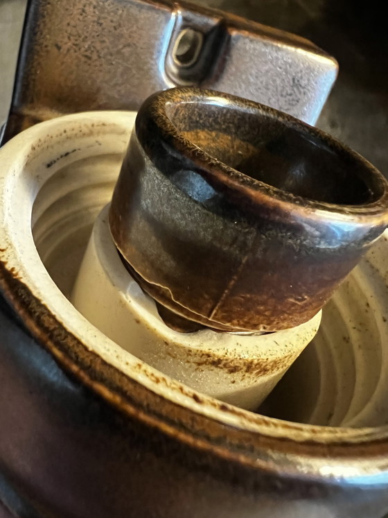 Lampada da parete vintage Ifö modello 6080 in porcellana – Marrone/Vetro opale – Con scatola e dima (photo 10 of 12)