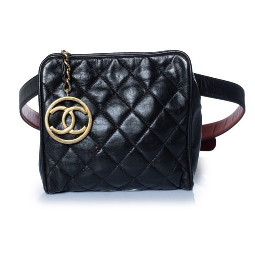Chanel, Vintage-Gürteltasche aus gestepptem Leder aus den 1990er Jahren – riemtassen, Lambskin (photo 2 of 10)