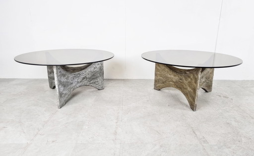 2x Tables basses brutalistes, set