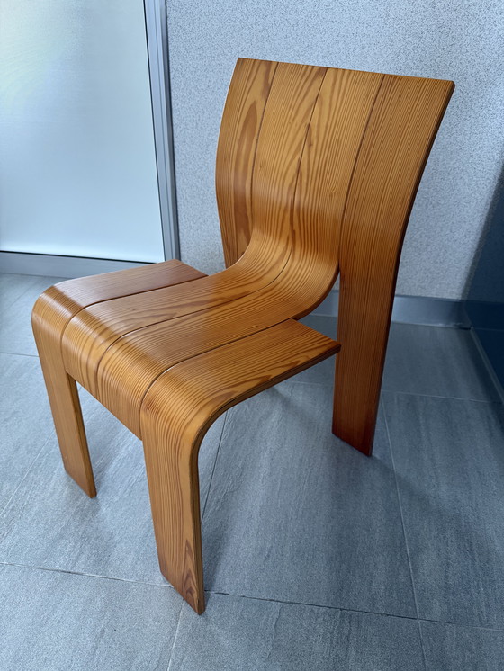 Image 1 of 4x sedie per sala da pranzo - sedia a strisce di Castelijn, designer Gijs Bakker