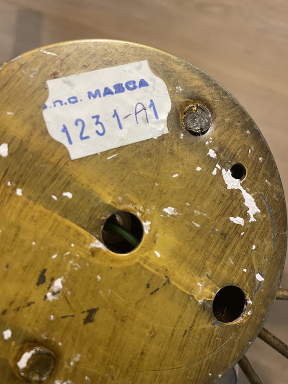 Image 1 of wandleuchte mit blumenmotiv Masca Italië verguld jaren 60