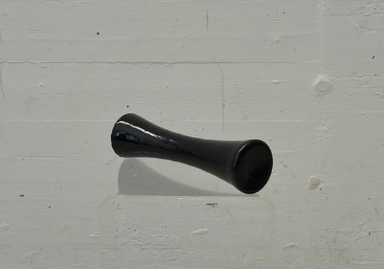 Image 1 of Black mid-century design glass vase