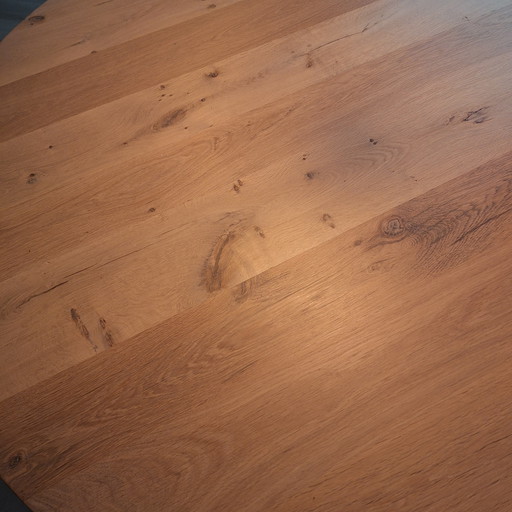 Table de salle à manger ronde design en chêne massif 160cm