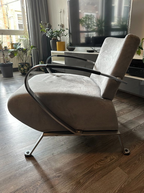 Nino 911 - Young International / Gelderland Armchairs + Footstool – Chrome, Polyester (photo 5 of 7)