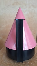 Thermos vintage Emsa rose et noir de style Memphis en très bon état