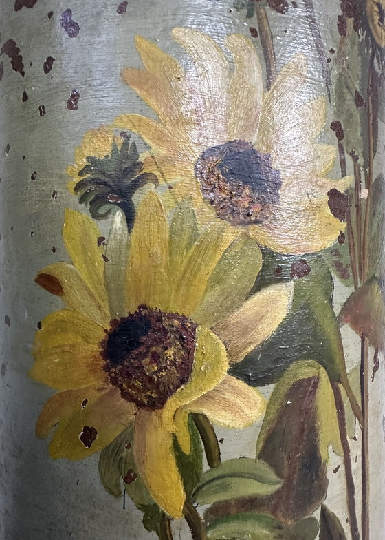 Image 1 of Antique French column - sunflowers