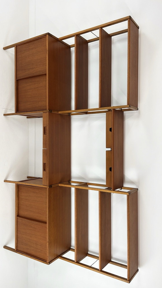 Swedish vintage teak veneer bookcases – Shelving unit (photo 11 of 25)
