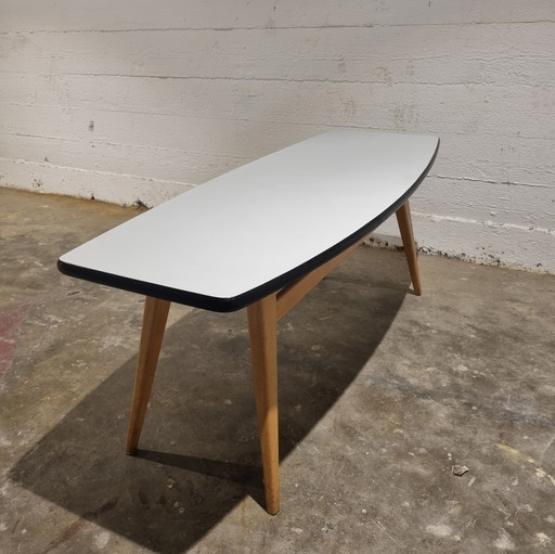 1950s surfboard shape coffee table a la Jens Risom