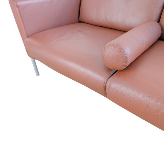 Original Walter Knoll Jason Sofa Couch Design Two-Seater Leather Li – 2 seaters, Metal (photo 8 of 10)