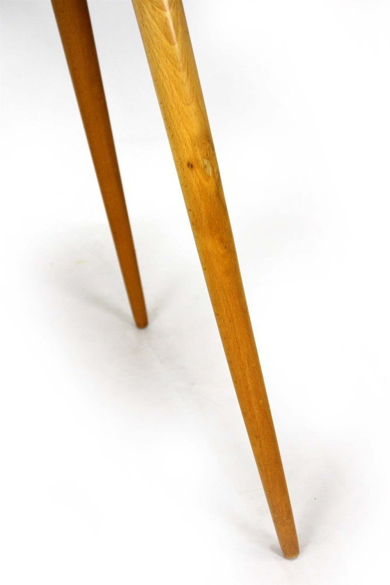 Image 1 of Mid-Century Modern Coffee Table with White Glass Top from Cesky Nabytek, 1960s