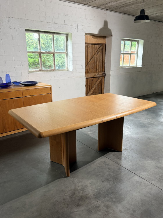 Tavolo allungabile in rovere 'Serie Ann', Van Den Berghe-Pauvers, Belgio, anni '70 – Tavoli da pranzo, Wood (photo 14 of 15)