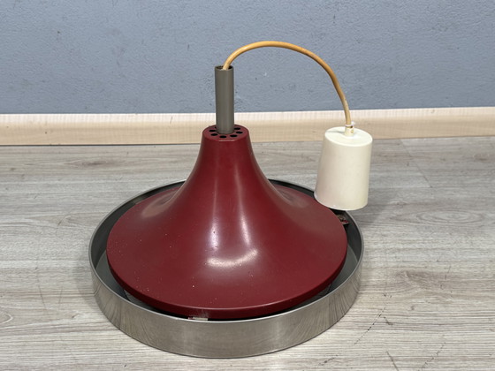 Image 1 of Red metal pendant lamp 1960s