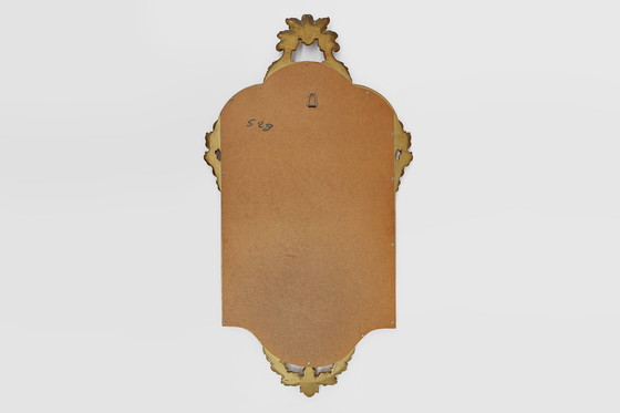 Image 1 of Miroir doré de style baroque du milieu du siècle, France, années 1950