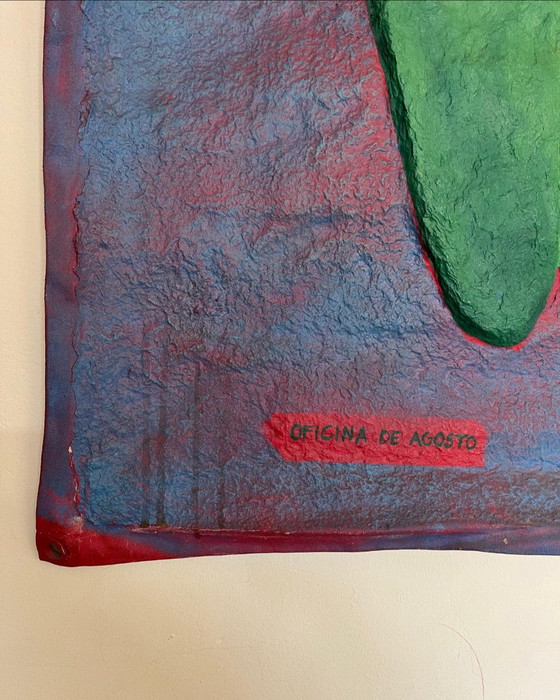 Image 1 of Grande œuvre d'art textile sculpturale « Deux grenouilles » – Oficina de Agosto, Brésil