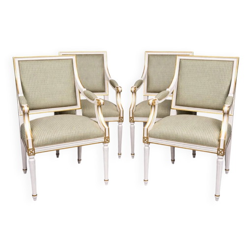 Set of four classic Louis XVI armchairs. Solid wood. – fauteuils