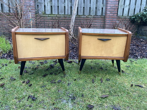 Vintage-Nachttische aus den 1950er Jahren