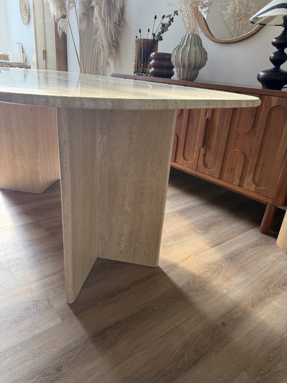 Vintage Travertine Dining Table (photo 4 of 5)