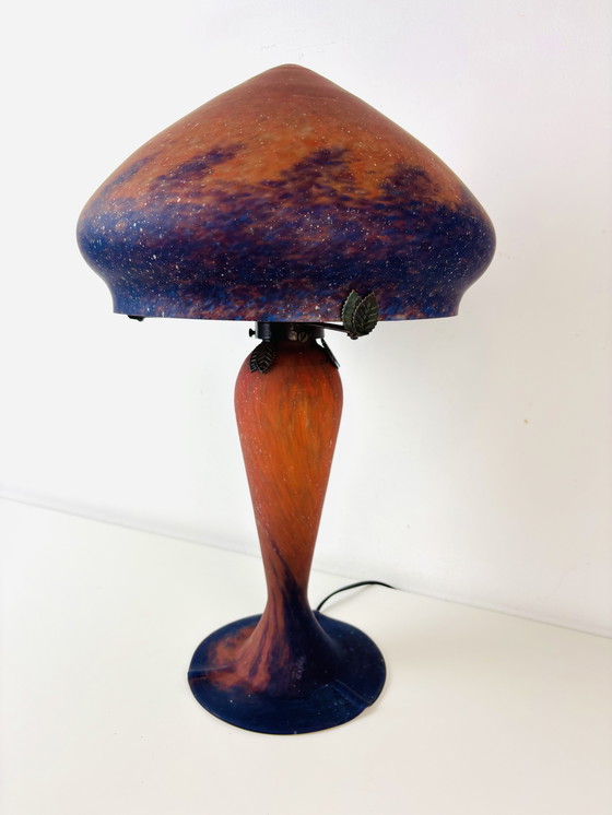 Image 1 of Französische Jugendstil-Pilzlampe pate de verre
