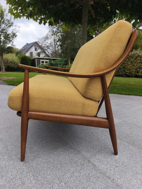 Sofá de teca Diseño danés años 50 Hvidt Molgaard Diseño escandinavo – France & Søn, Sofás de 2 plazas, Wood (photo 6 of 9)