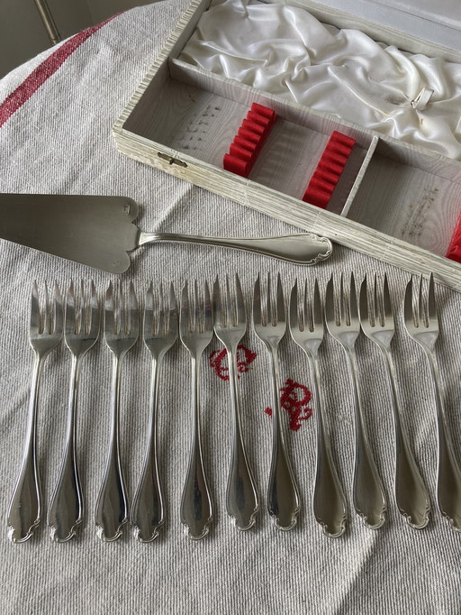 Alfenide dessertdoos, geproduceerd door Christofle.