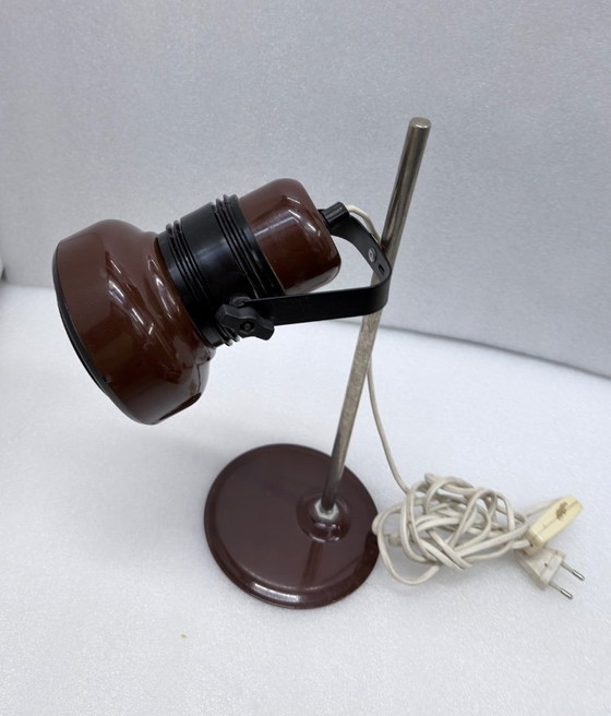 Image 1 of Lampada da tavolo ungherese vintage marrone di Elektrofem, anni '70