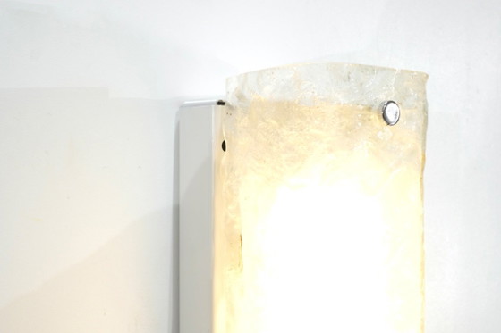 Aplique rectangular de cristal texturizado, Vidrio, Metal, Transparente, 1970 (foto 14 de 15)