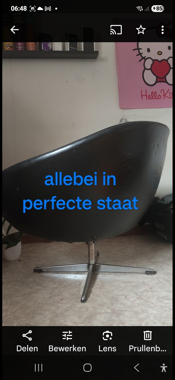 Image 1 of Sedia girevole a baccello svedese di metà secolo di Overmann