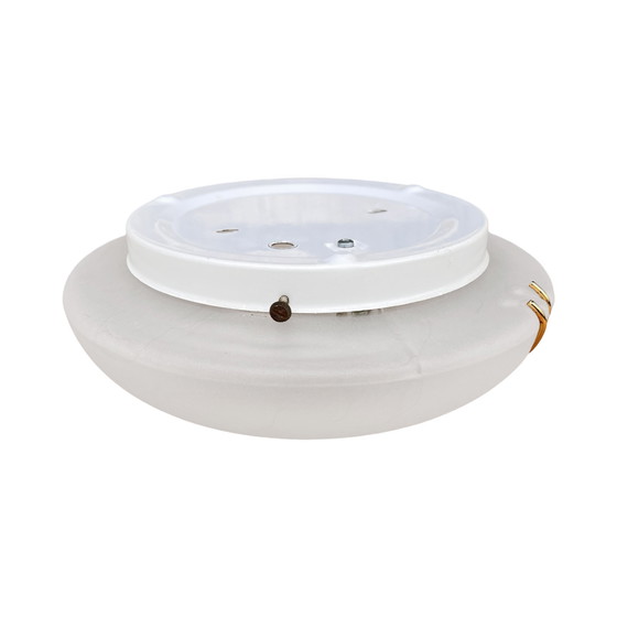 Image 1 of Hollywood Regency Metall-Lux-Glas-Deckenleuchte Italien 1980er Jahre