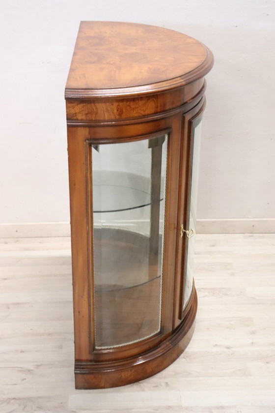 Image 1 of Elegante Vitrine aus Walnusswurzelholz, Italien, 1990er Jahre