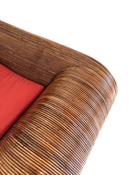 Vintage Pencil Wicker Sculptural Armchair, Italy ‘80 – Wood (photo 10 of 14)