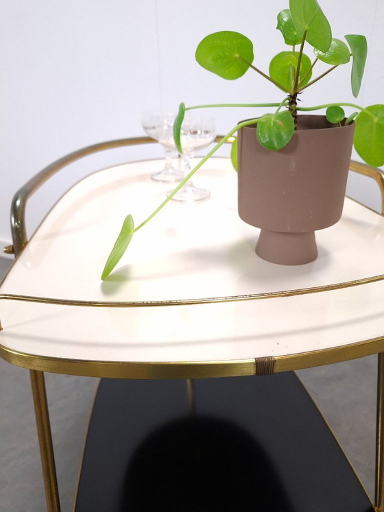 Image 1 of Ilse Möbel trolley met zwart wit formica