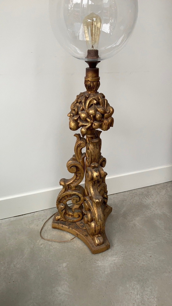 Image 1 of Vintage gouden vloerlamp - Hollywood regency/ Barok
