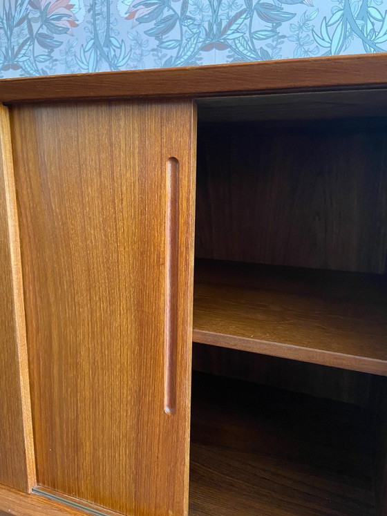 Image 1 of Compact vintage Danish sideboard with sliding doors by Chr. Linneberg