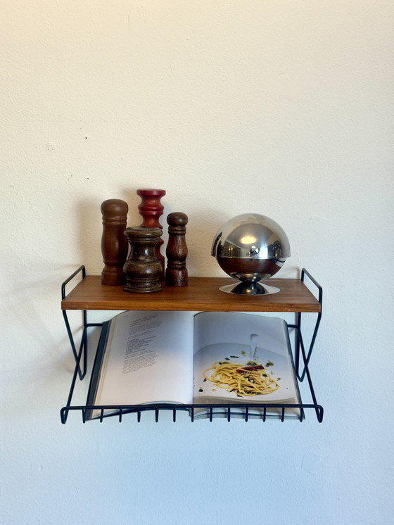 Image 1 of Vintage string wall rack 1960s/70s - wood & metal