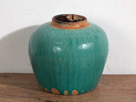 Antieke turquoise groene vaas (ca. 1820) #44 – Vazen (photo 24 of 34)