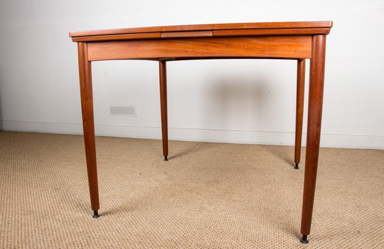 Image 1 of Table Danoise en Teck et Feutrine, extensible et réversible, pour repas ou jeux par Carlo Jensen pour Hundevad & Co 1958.