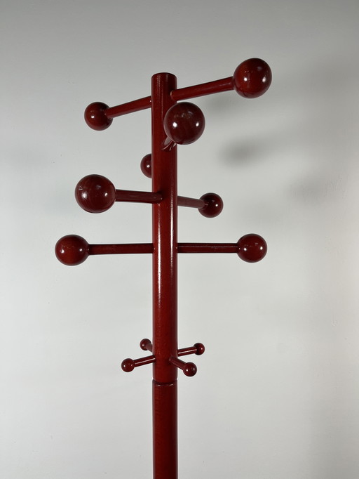 Appendiabiti vintage italiano in legno di faggio laccato anni Settanta