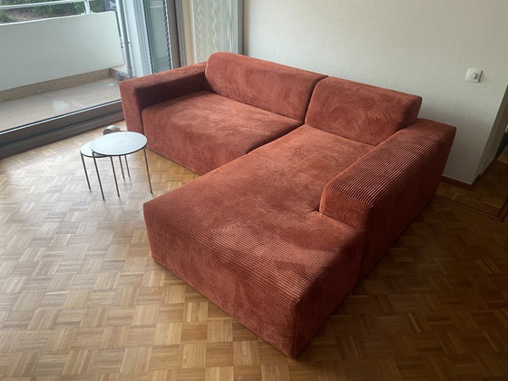 Image 1 of Corner sofa Nina right ribbed fabric