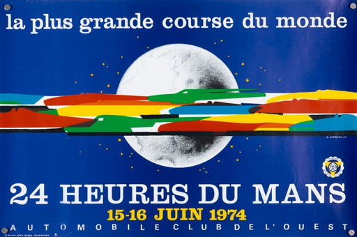 24 Heures Du Mans 1974 – Original Vintage Motorsport Poster by J. Jacquelin – Vintage Racing – 40x60 cm