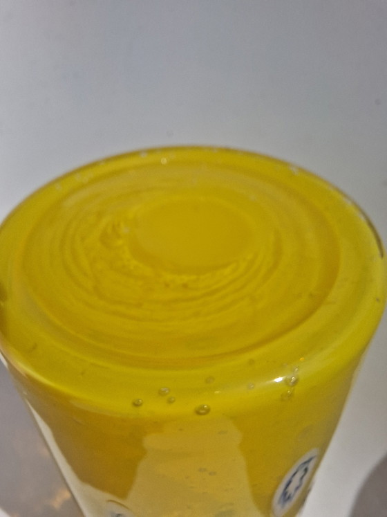 Image 1 of Vintage Leonardo Millefiori Vase – Hand-blown Yellow Glass – 23 cm