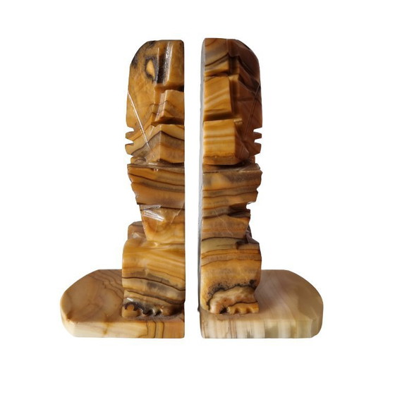 Image 1 of Vintage marble Aztec Maya bookends